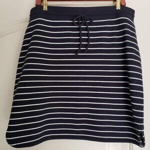 Talbots Navy Blue & White Striped Knit Skirt - Size LP